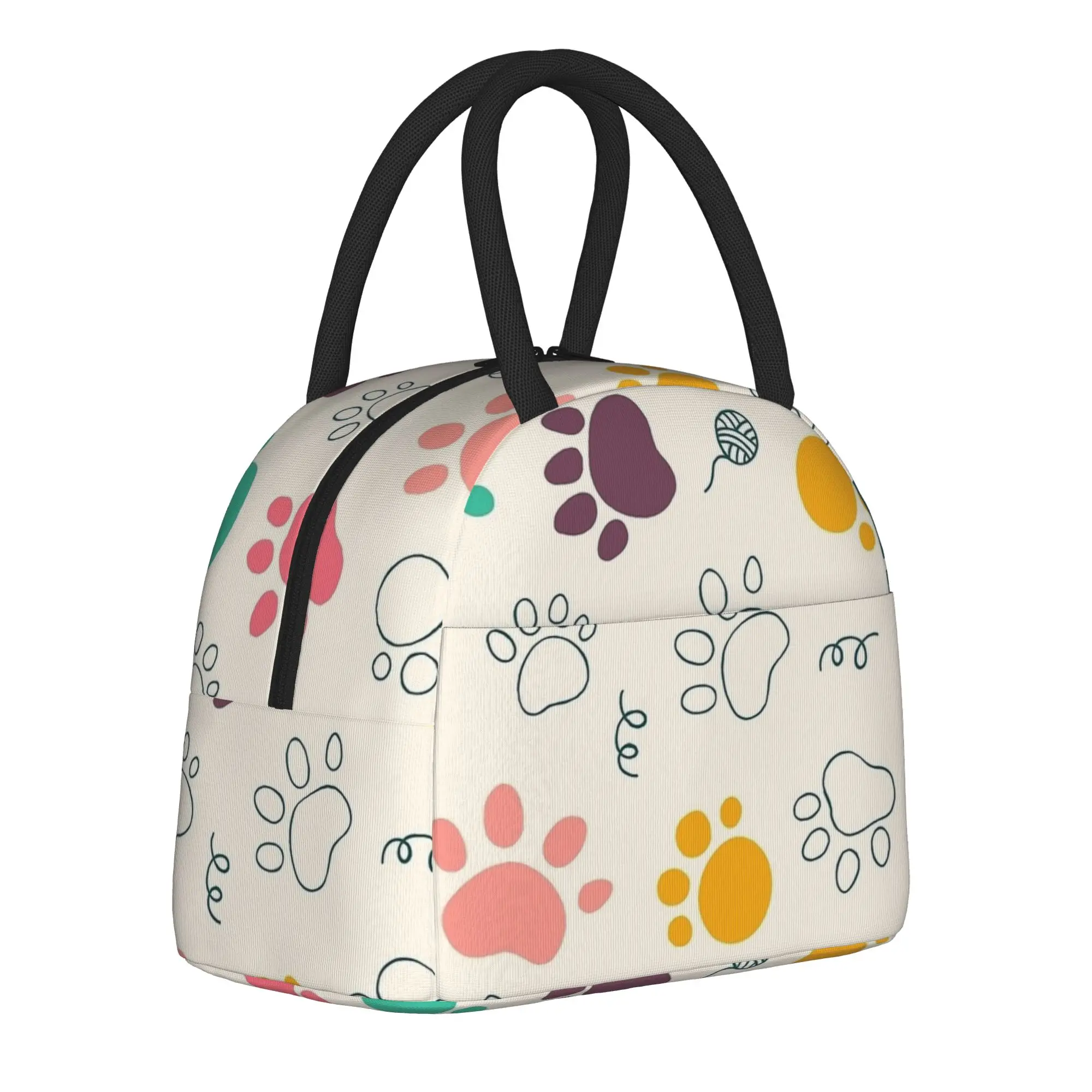 

Симпатичные термосумки для обедов с принтом собачьих лапок, изолированные термосумки-контейнеры для еды, большие сумки-тоут для мужчин и женщин, для офиса и пикника