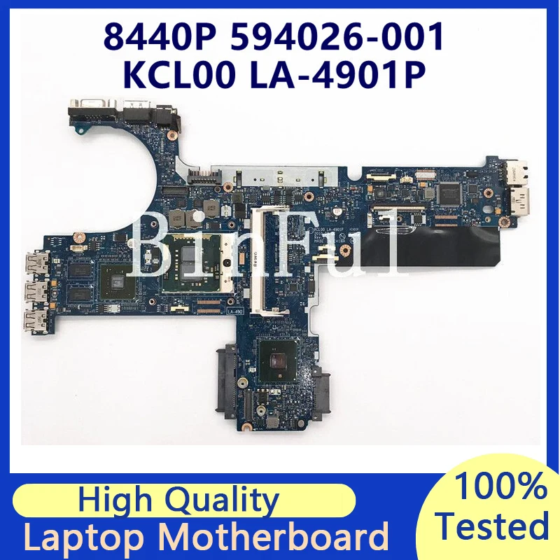 

594026-001 594026-501 594026-601 KCL00 LA-4901P Mainboard For HP 8440P Laptop Motherboard With SLBTN I7-640M CPU 100% Tested OK