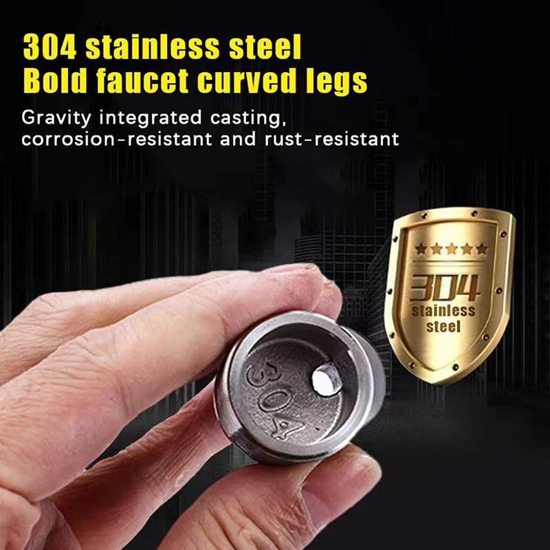 【Nice】304 Stainless Steel Angled Curved Foot 360° Rotatable Angle Adjustment Eccentric Screw Corner Wall Mounted Shower Faucet