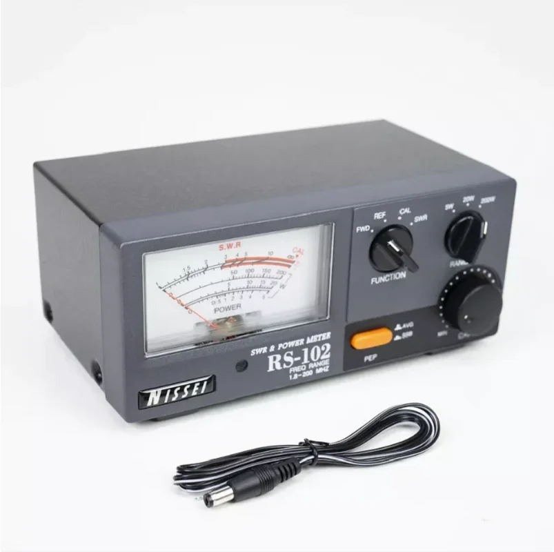 RS-102 1.8-200MHz 200W SWR POWER Meter HF/VHF Pointer Meter RF Power Meter with Led Backlight