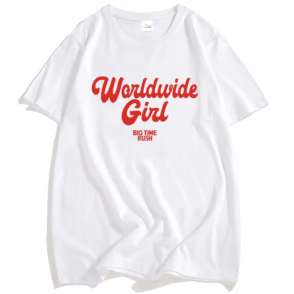 

BTR WORLDWIDE TEE Big Time Rush Band Графическая футболка Хлопковая свободная мужская женская футболка Повседневная унисекс Уличная одежда Мужская футболка в стиле хип-хоп