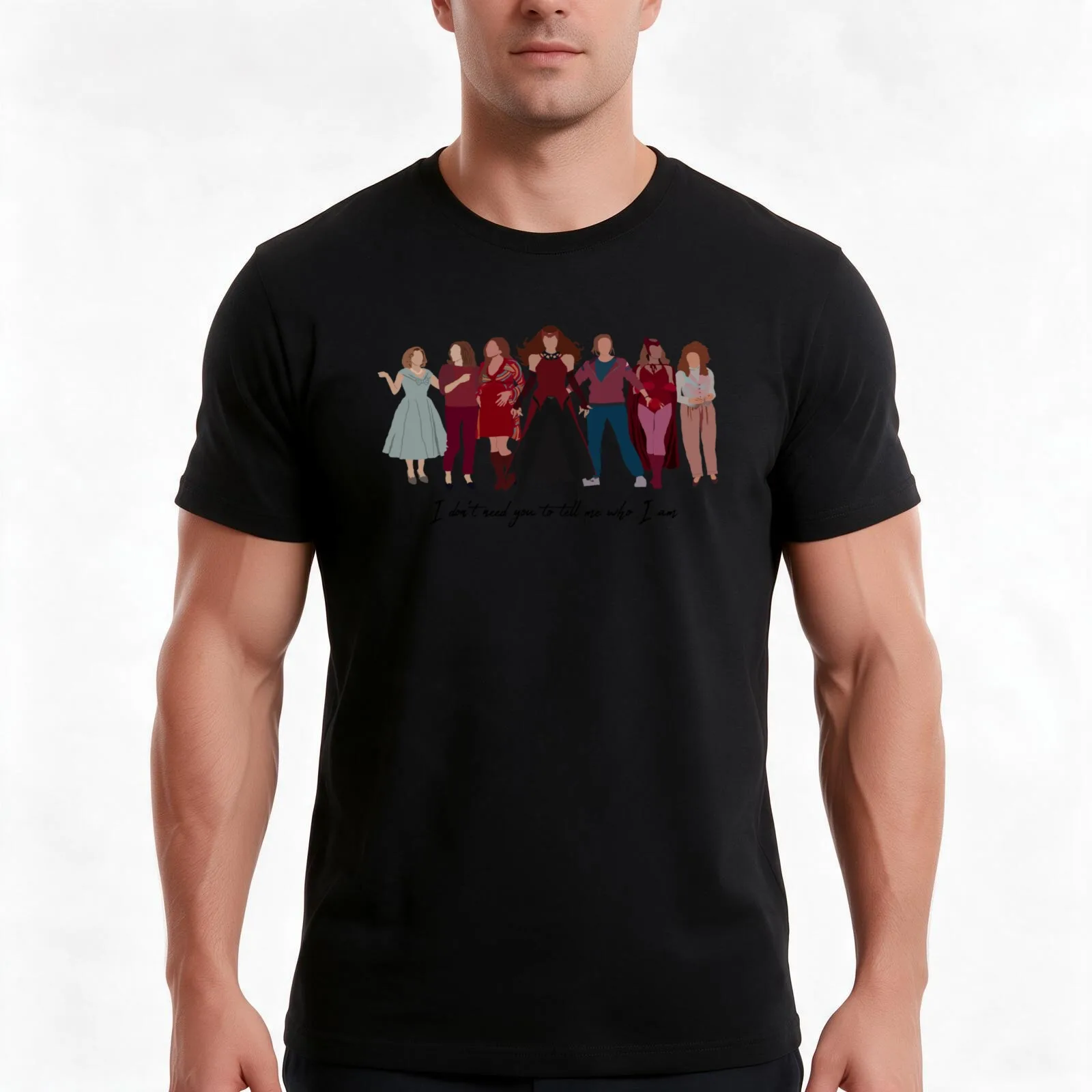 decades of wanda T-Shirt, Summer Casual Cotton Tee, Oversized Streetwear Tops, Vintage Graphic Print, Loose Fit Short Sleeve