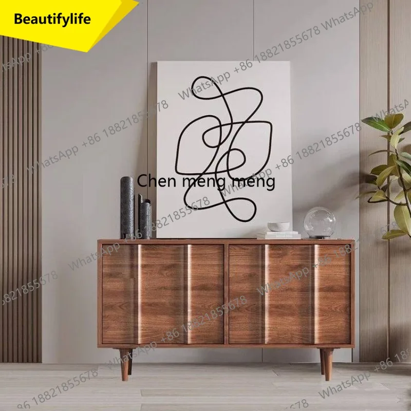 

Тумба-сервант 02M в скандинавском стиле, цвет орех, для столовой, гостиной, прихожей, стильный дизайн, шкаф для хранения