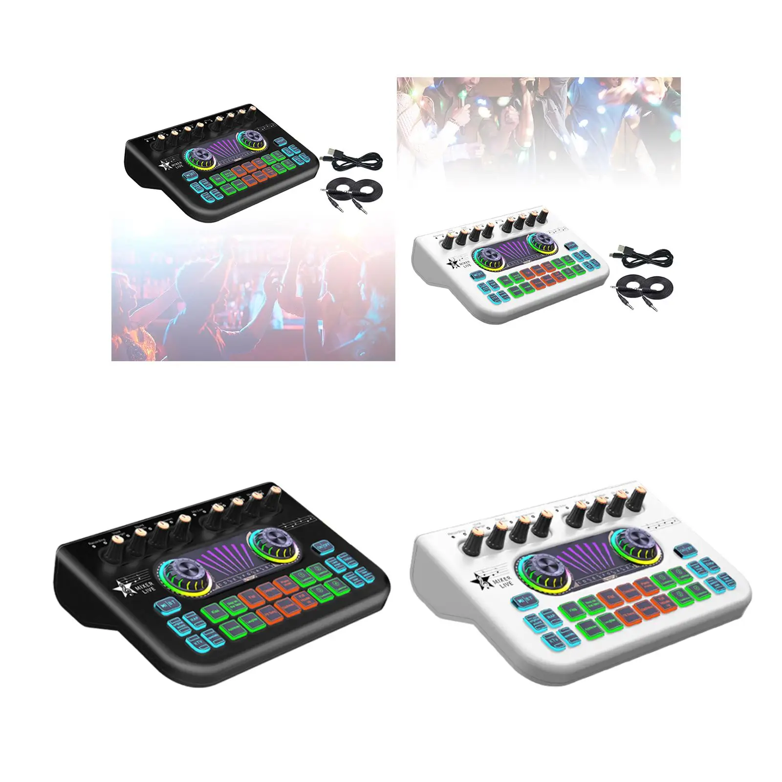 

External Audio Mixer Universal Webcast Live Stream Sound Card Sound Card for Music Phone Computer Gaming Recording Live Stream