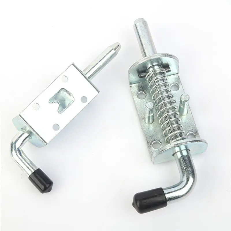 ALIM-Heavy Duty Spring Loaded Latch Pin, 4-Pack Zinc Coated Barrel Bolt Locking Door Lock