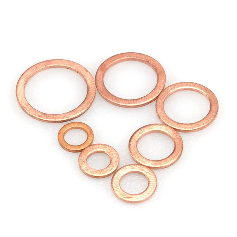 100 Pcs Copper Sealing Solid Gasket Washer Sump Plug Oil For Boat Crush Flat Seal Ring Tool