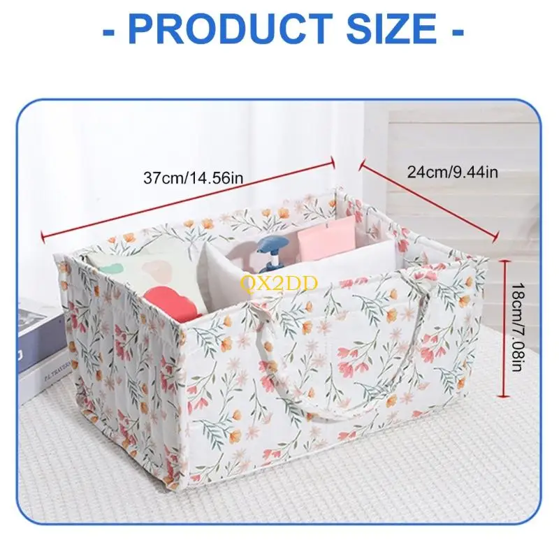 QX2D منظم الحفاضات الموفر للمساحة من القماش المسامي، سلة تخزين ملابس الأطفال #4
