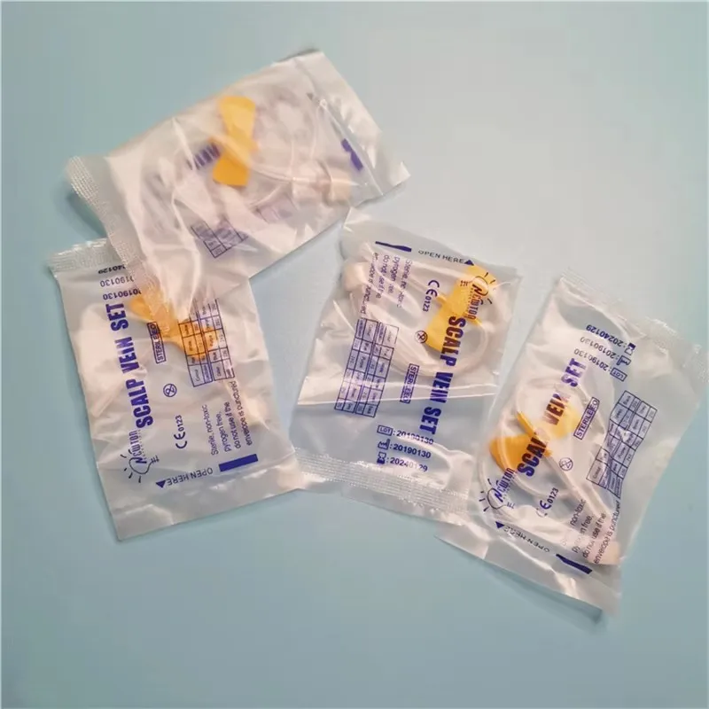 Einweg nadel sterile Kopfhaut vene Set 21g 23g 25g Haustier medizinische Doppel flügel für Infusion sset