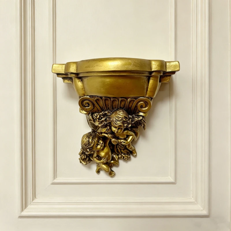 Retro European Relief Wall Mounted Candle Holder Home and Homestay Wall Decoration Carved Angel Wall Hanging Accessories