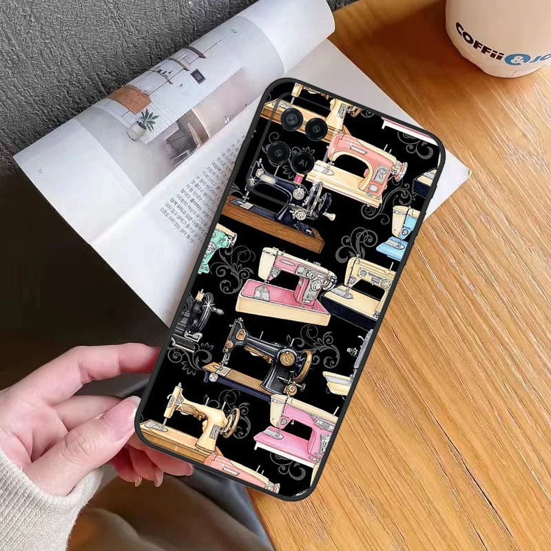 Sewing Machine Case For OPPO A17 A16 A15 A78 A98 A54 A74 A94 A76 A96 A77 A52 A72 A5 A9 A53 A54s A57s Cover