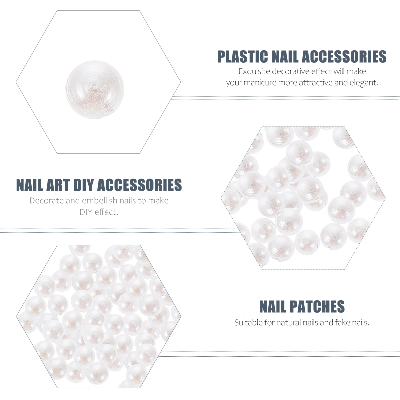 

10000pcs Charms Pearl Studs Plastic Charms Manicure Decors Diy Manicure Supply Art Embellishment Salon Decorations Nail Art