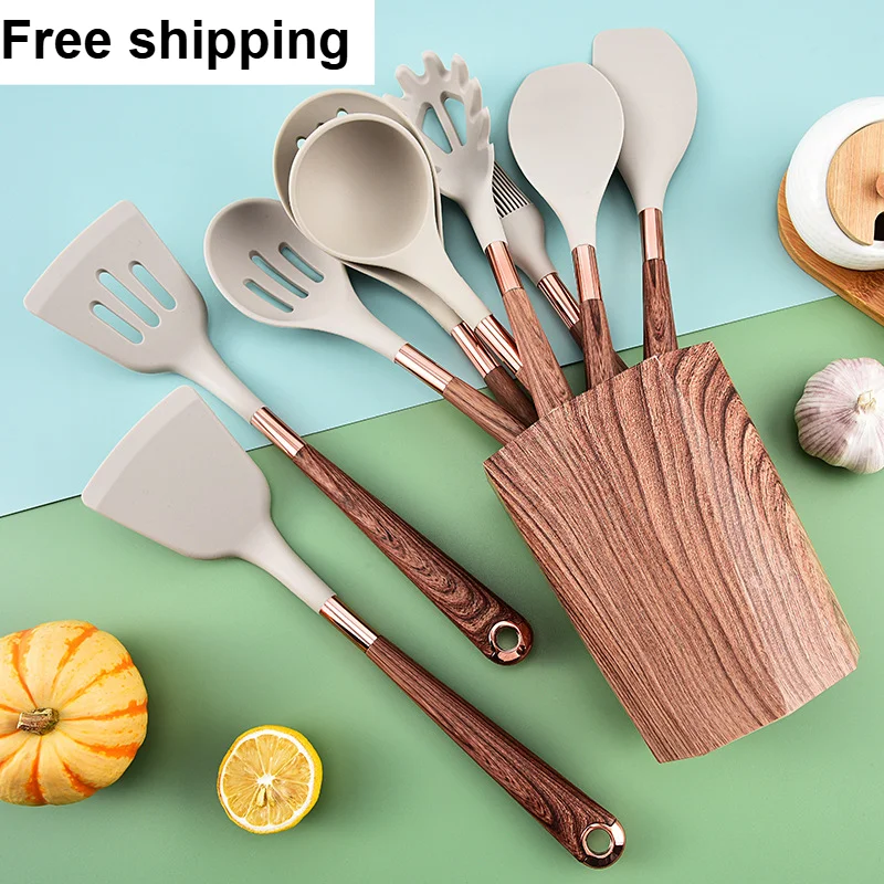 

Wok spatula set, stir-fry shovel, silicone wok spatula, frying spoon, soup spoon, kitchen supplies, kitchenware,Free shipping