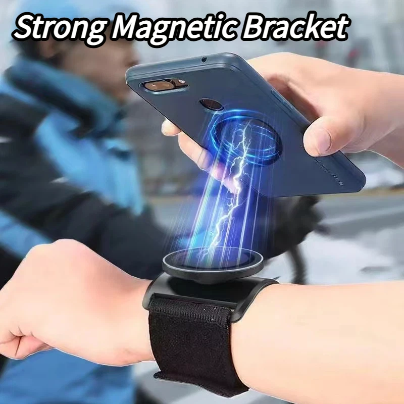 Magnetic Sports Arm Strap Phone Holder with Double Ring Design for Outdoor Running Cycling Live Streaming Magsafe Compatible New