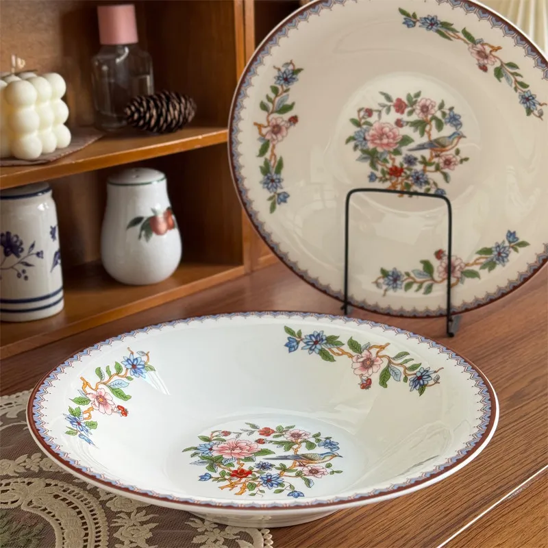 Bone Porcelain Western Dinner Plate Creative Steak Flat Plate Tableware Ceramic Plate Household Hotel Place Platform Inter-disc