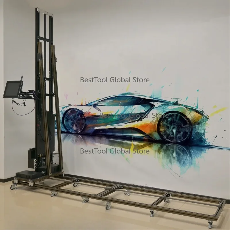 4 meter Wall Prin-ters 3D 5D Ver-tical Water Based Ink Wall M-ural Printer Touch Screen PC Build Dir-ectto Wall Painting Machine