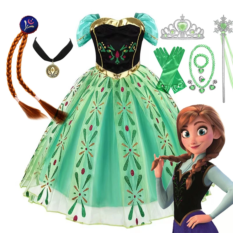 Disney Frozen Elsa Anna kostium dla dzieci dziewczyna fantazyjna suknia na przyjęcie urodzinowe księżniczka sukienka Halloween karnawałowe ubrania