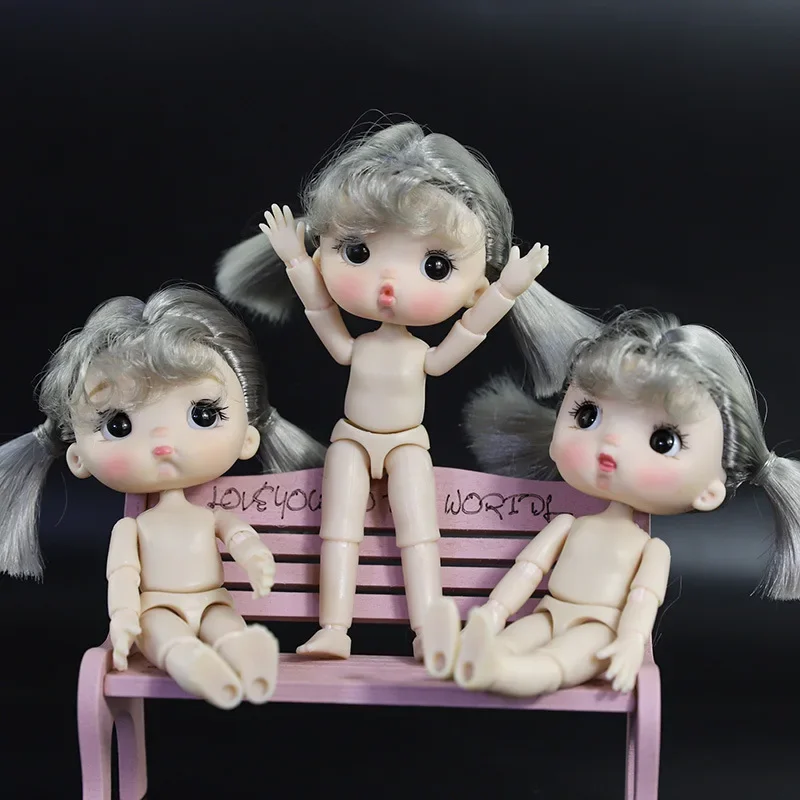 1/12 Bjd น่ารัก 13 ซม.ความสูงกระเป๋าตุ๊กตาสาวแต่งตัวของเล่น OB11 Multi Joints Movable Body อุปกรณ์เสริม