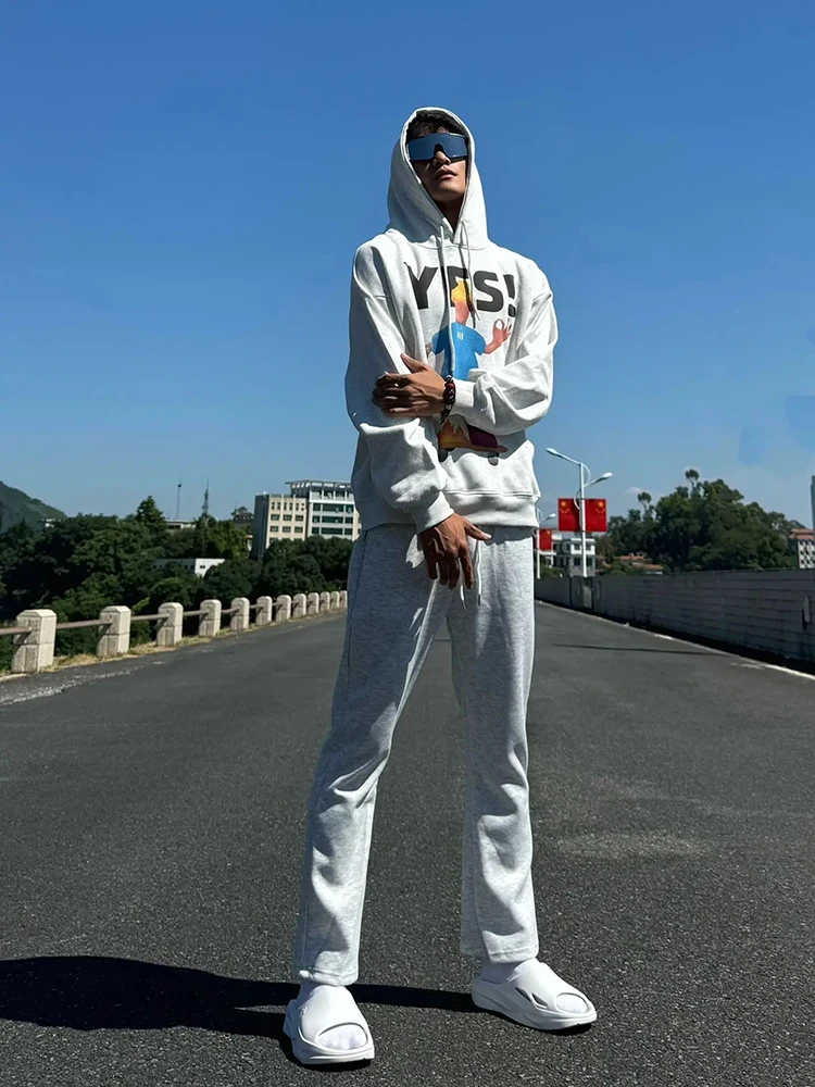 

Мужские спортивные брюки с флисовой подкладкой, осенне-зимние, повседневные, прямого кроя, в американском стиле, для подростков, для отдыха