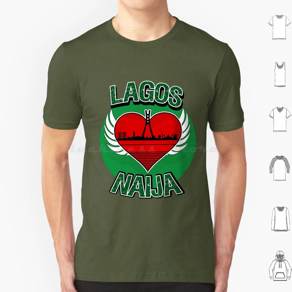 Lagos Naija Nigeria Eko Skyline T Shirt Big Size 100% Cotton Lagos Naija Nigeria Eko Skyline Graphic Graphic Art Summer Abeg