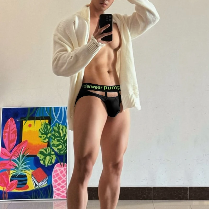 

3pcs-Mixed Sexy Men Briefs Modal Ice silk Comfort Men Underwear Low Waist U Pouch Soft Breathable Hip lift Fashion Underpants