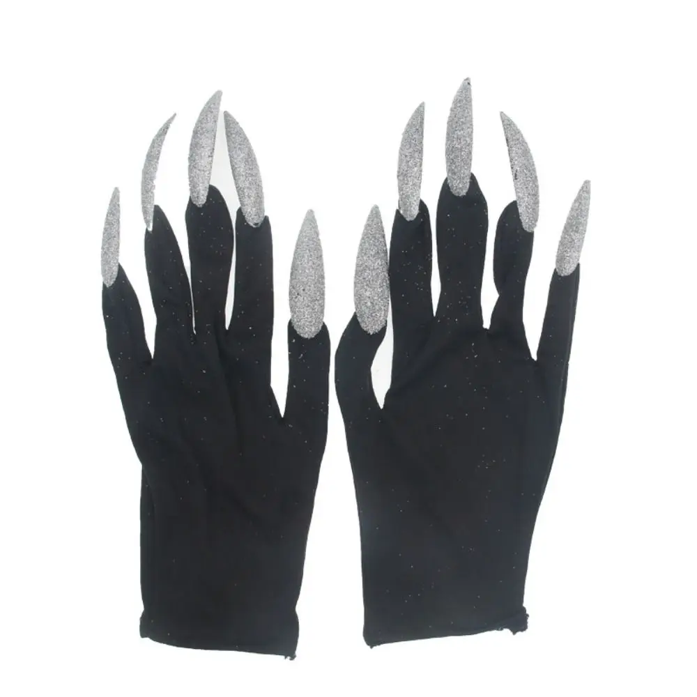 Cool Long Nails Ghost Claw Gloves Full Finger Cloth Ghost Gloves Wrist Gloves Cosplay Halloween Gloves Party