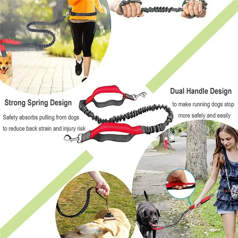 AB47-Pet Elasticity Retractable Dog Leash Adjustable Waist Rope Hand Free Running Jogging Cycling Big Dogs Lead