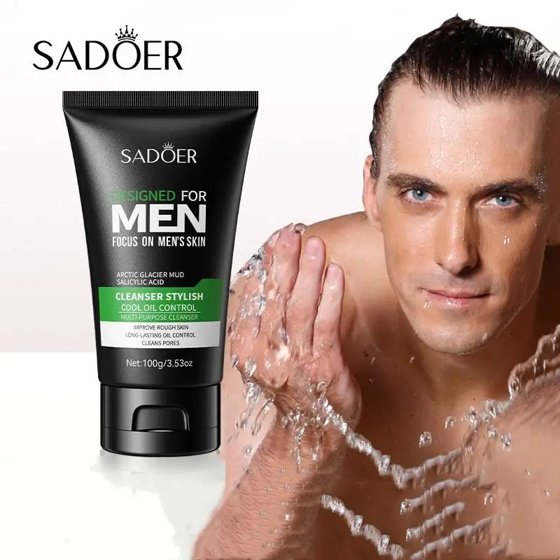 SADOER Cool Facial Cleanser Refreshing Fragrance Deep Cleansing Moisturizing Moisturizing Pore Tightening Men'S Facial Cleanser'