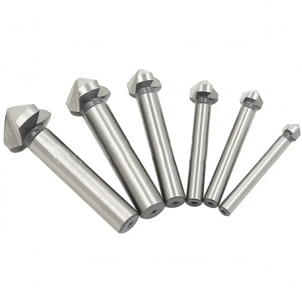 conjunto-de-6-pecas-de-fresa-de-chanfro-63-205-mm-3-arestas-de-corte-haste-redonda-90-graus-hss-para-rebarbacao-e-escareamento-broca-conica