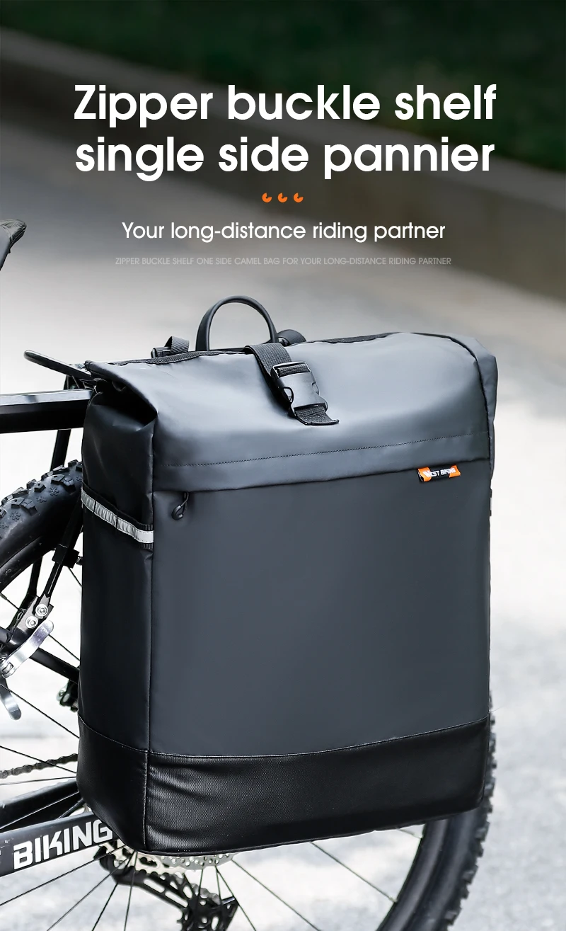 WEST BIKING Fahrradtasche 30L Wasserdichte Gepäckträgertasche Fahrrad-Satteltasche mit Regenschutz Profi-Fahrradzubehör – Detail 1