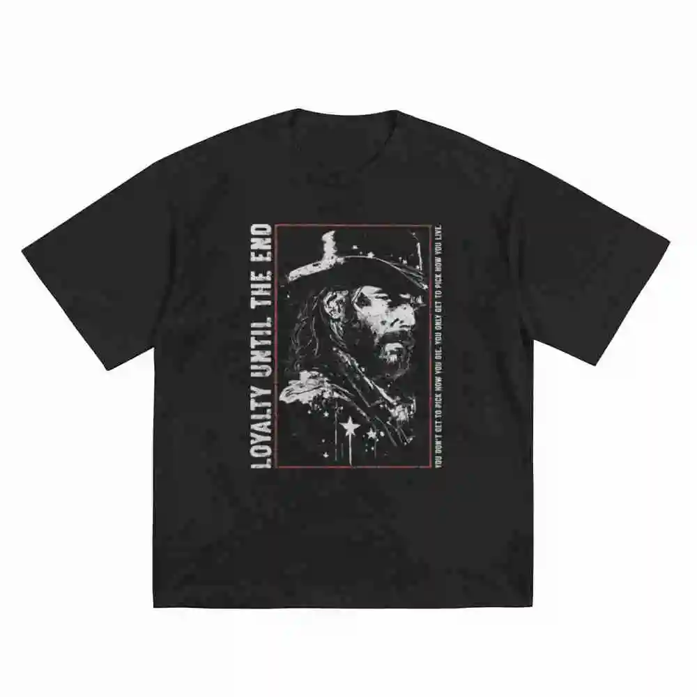 Western Gunslinger Style Rdr 2 Outlaw Cowboy Short Sleeve Tee 100% Cotton T-Shirt