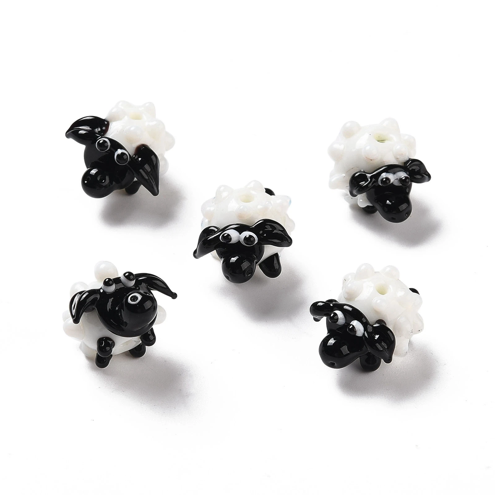 5pcs Handmade Lampwork Beads Sheep Beads Charms For Women Jewelry Making Neckalace Earring Accessories Decors 12.5x19.5x15.5mm