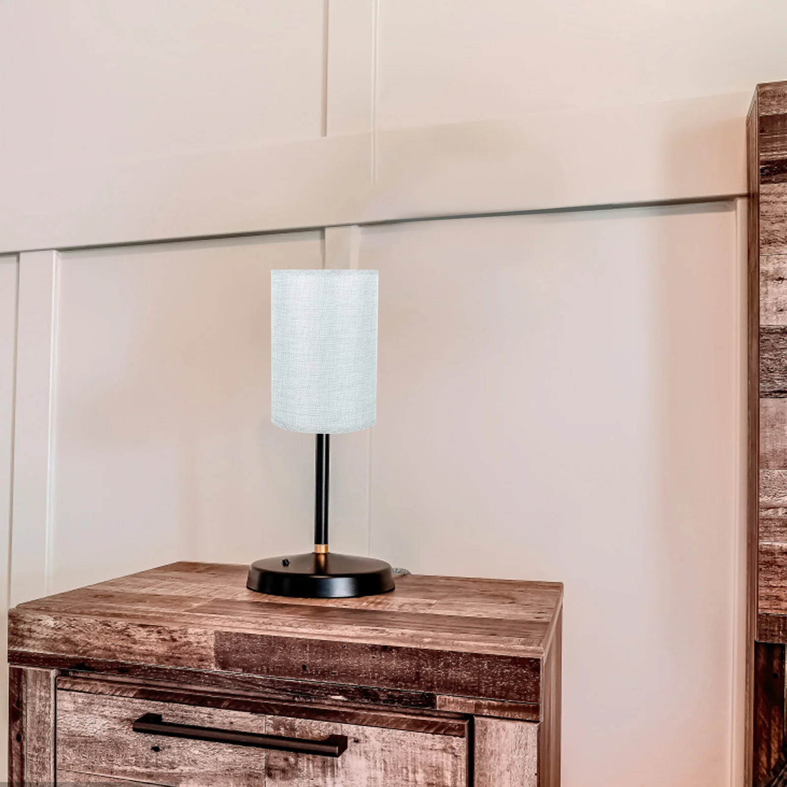 

Table Lamp Shade Round Replacement Lightweight Simple Rustic Desk Lamp Cover for Bedroom Living Room Light Shade