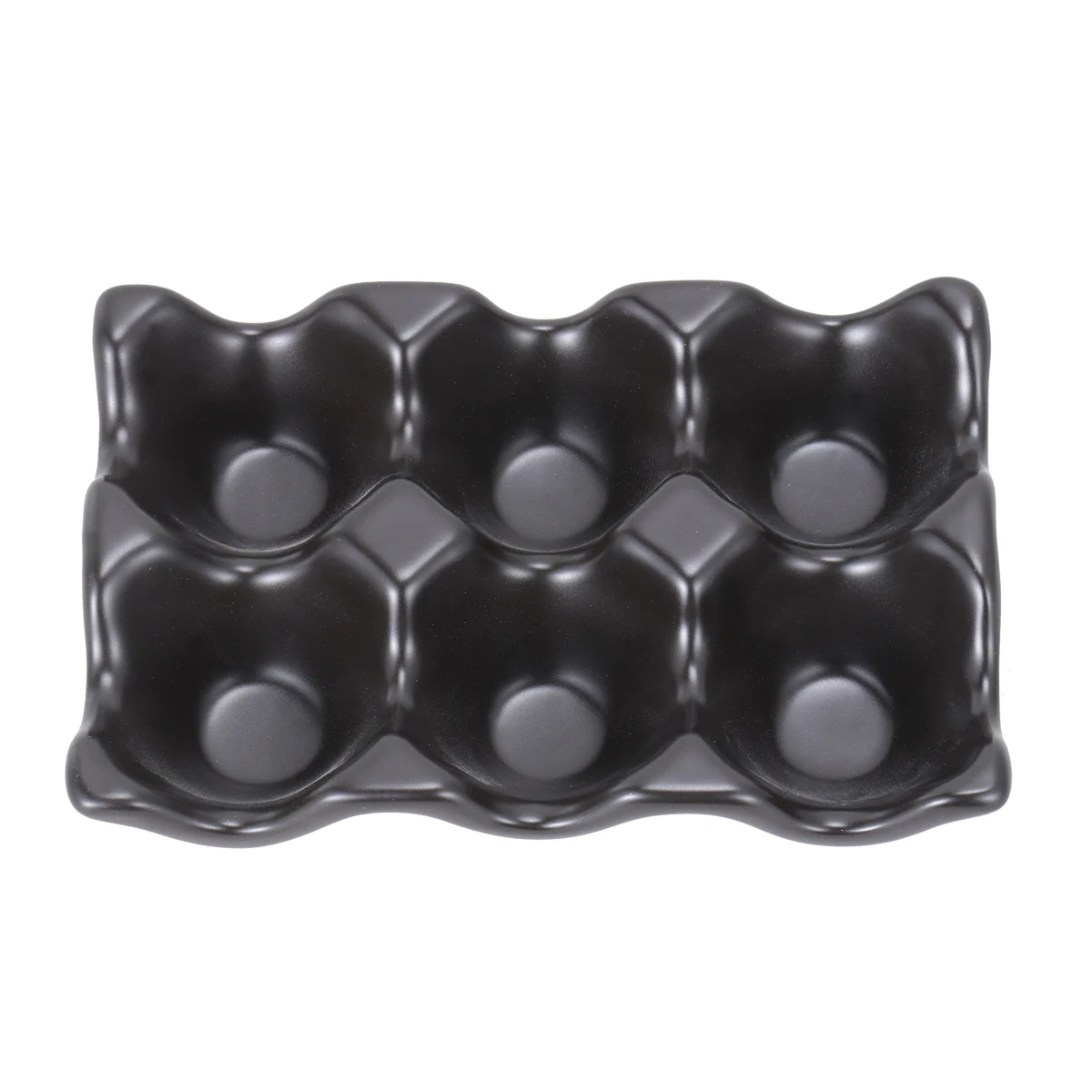 

Ceramic Egg Holder 6 Grids Tray for Fridge Keep Eggs Safe Fresh Anti Slip Bottom Modern Design Kitchen Storage