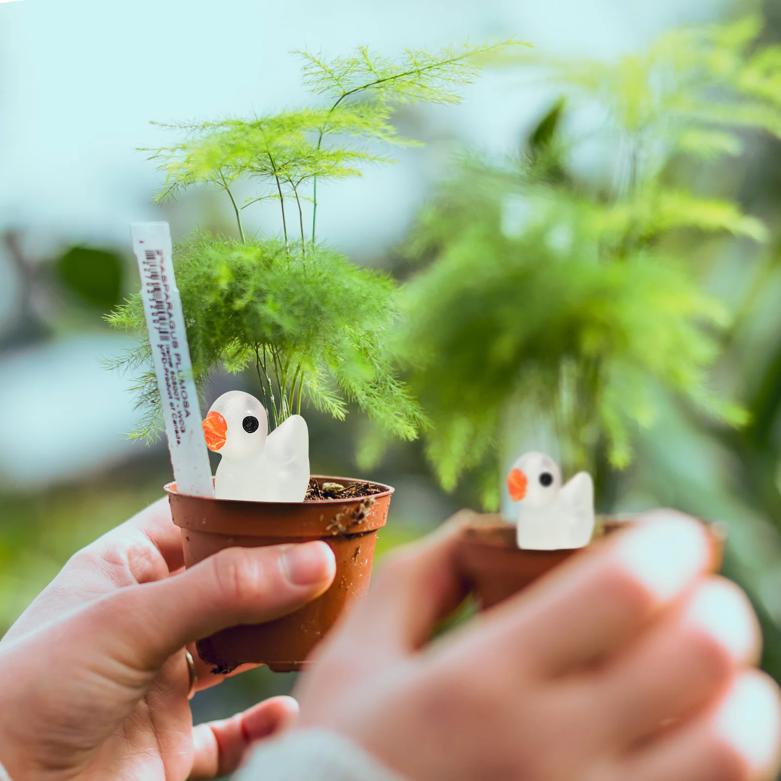 

100 шт. светящиеся мини-фигурки утки из смолы, светящиеся в темноте декор для автомобиля, сада, микропейзаж, настольное украшение, маленькое животное