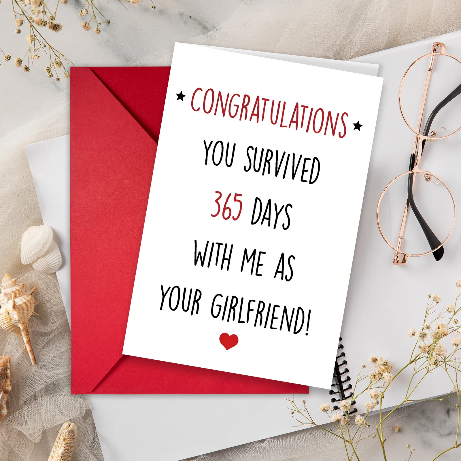 Gedenkkarte zur gegenseitigen Konfrontation von Paaren, 365 Tage Liebe, lustige Segenskarte, lustige Jubiläumsgrußkarte