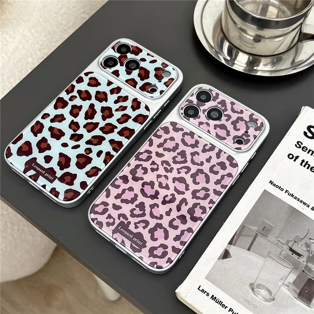 

Luxury high quality Electroplated Leopard print animal pattern Phone Case For iPhone 17 16Pro Max 15 14 Plus 13 Shockproof Cover