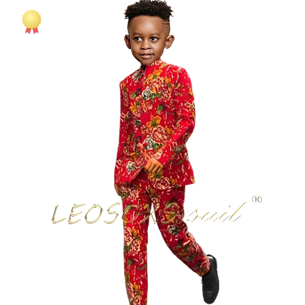 Oriental floral suit for boys, wedding tuxedo suit, children\'s suit for 3~16 years old, festival celebration street suit