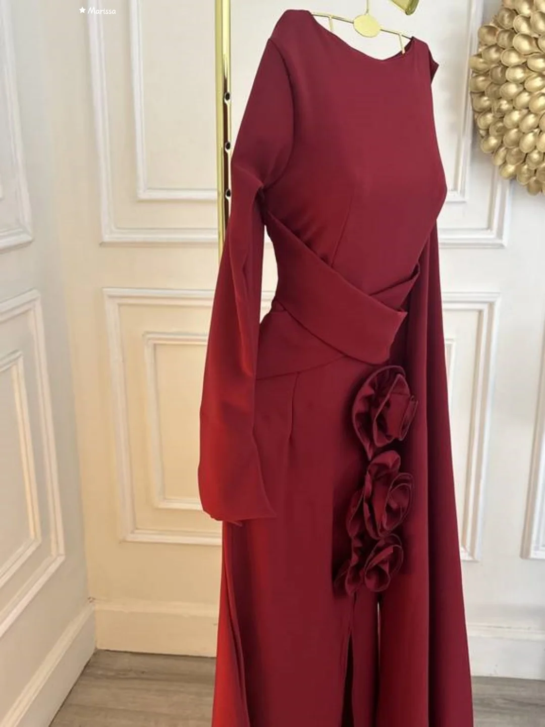 فساتين سهرة ماريسا بياقة دائرية للمناسبات الخاصة مصنوعة حسب الطلب فستان طويل أنيق ذيل السمكة لحفلات الزفاف مزين