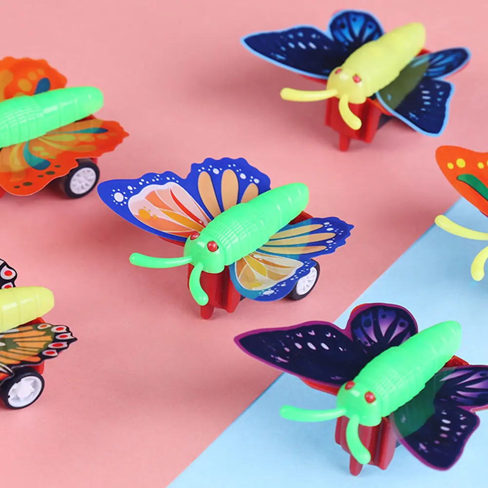 20Pcs Simulation Butterflies Pull Back Cars Creative Kids Educational Vehicle Push Go Entertainment Simulation Butterflies Car