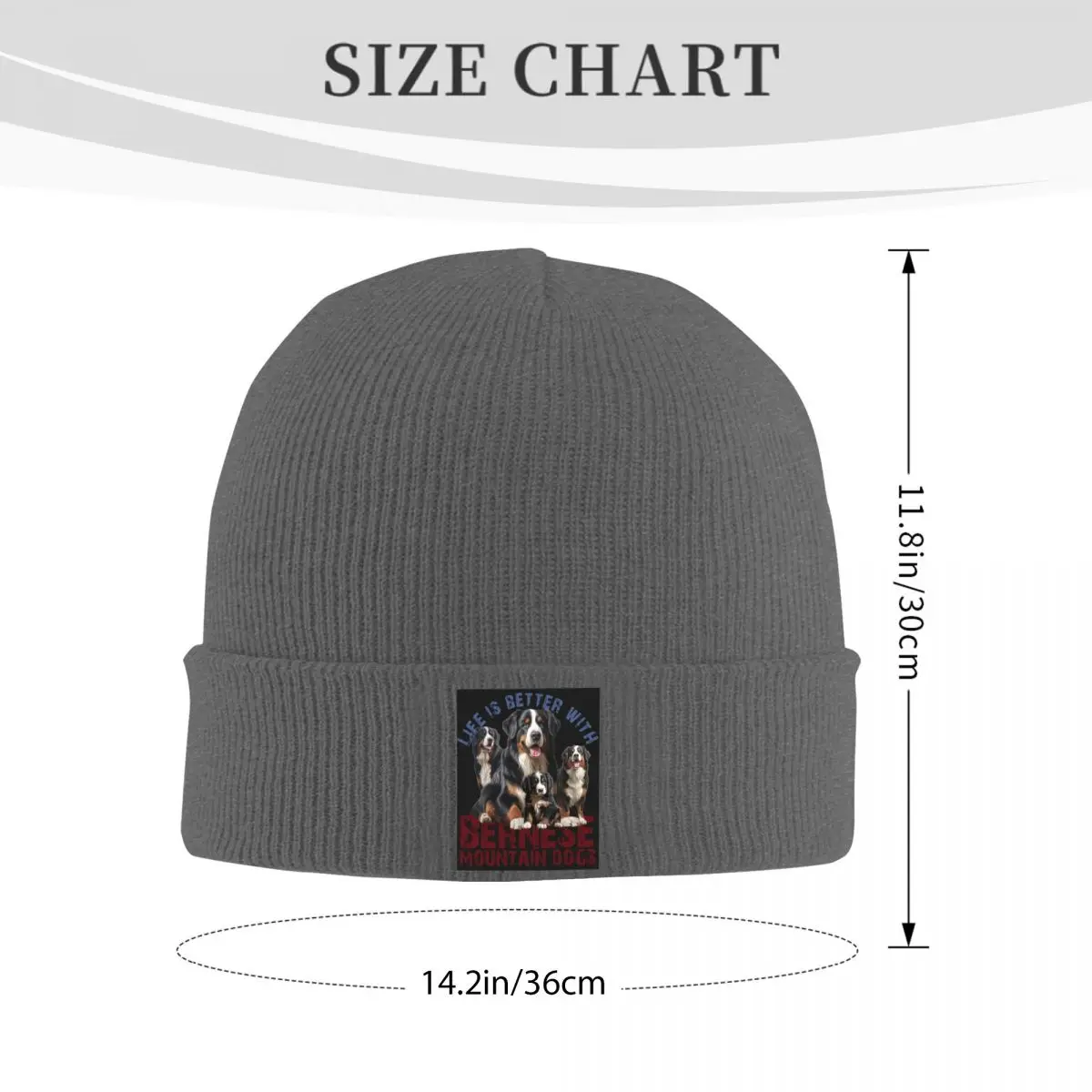 Bernese Mountain Dog Warm Knitted Cap Hip Hop Bonnet Hat Autumn Winter Outdoor Beanies Hats for Unisex Adult