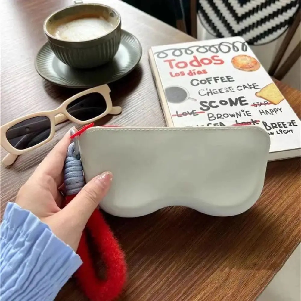 Sunglasses Pouch Portable Silicone Glasses Bag With Lanyard Glasses Clip Glasses Storage Bag Korean Style Pendant