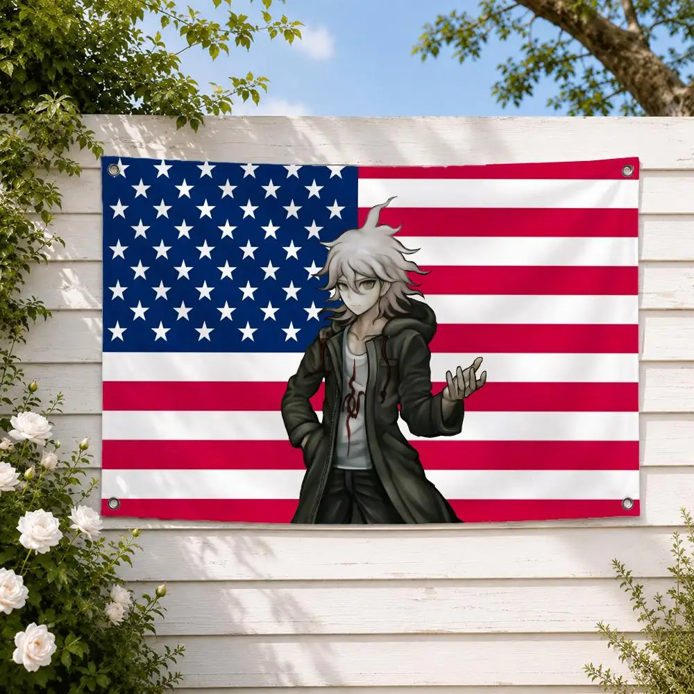 Anime Nagito Komaeda Flags decor flag banner,wall hanging flag,indoor outdoor wall decor,yard garden porch patio