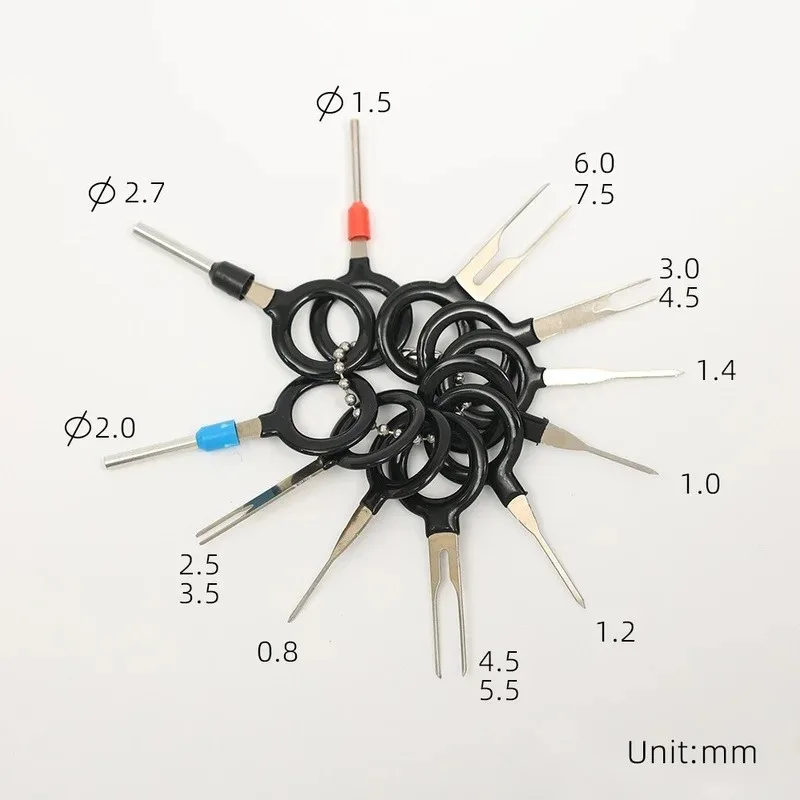 Herramienta de extracción de terminales de coche, Kit de Extractor de Pin de llave de liberación de conector de cable eléctrico, herramientas de