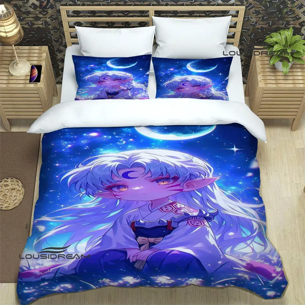 Inuyasha Cartoon Printed Bedding Sets exquisite bed supplies set duvet cover bed comforter set bedding set luxury birthday gift