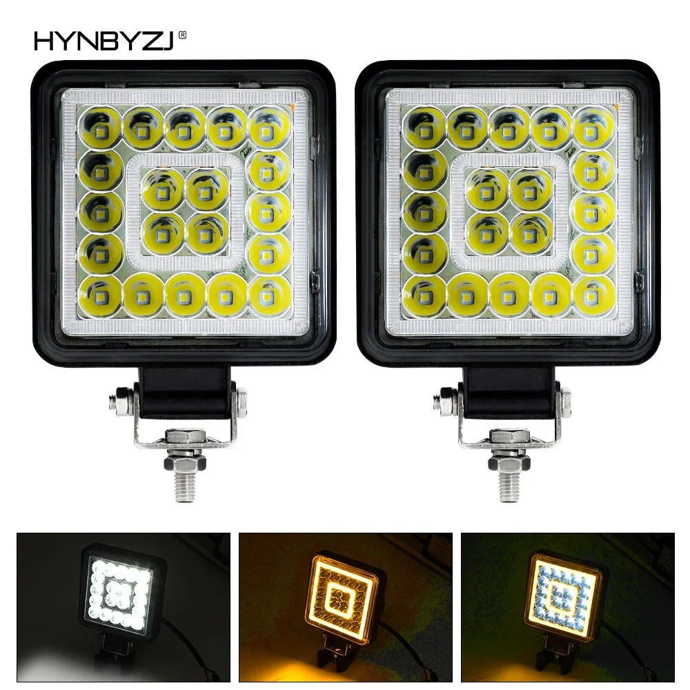 

HYNBYZJ Auto Work Light 220W Led Light Square LED Offroad LED Bar 4 Inch Spot Flood Fog Lamp12V 24V Off Road 4x4