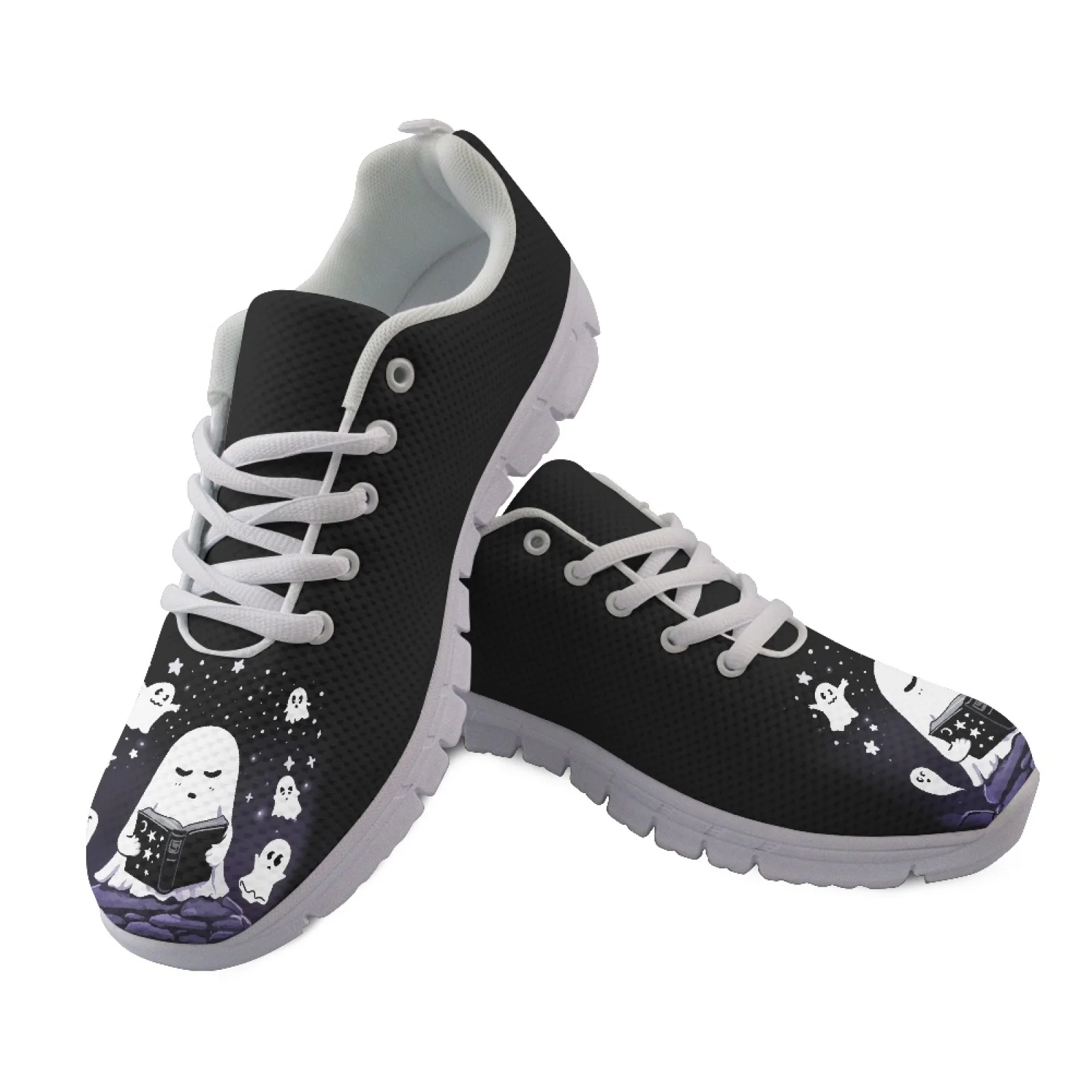 Coloranimal Ghost Pattern Womens Athletic Walking Sneakers Low Top Casual Women Tennis Shoes for Jogging