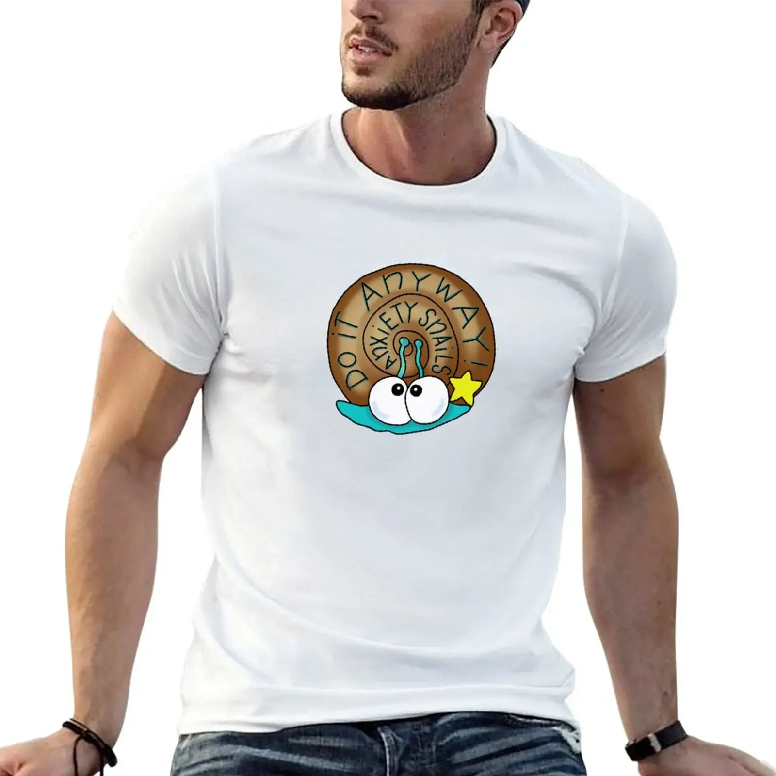 Anxiety Snails Do It Anyway T-Shirt quick-drying graphics blanks mens champion t shirts