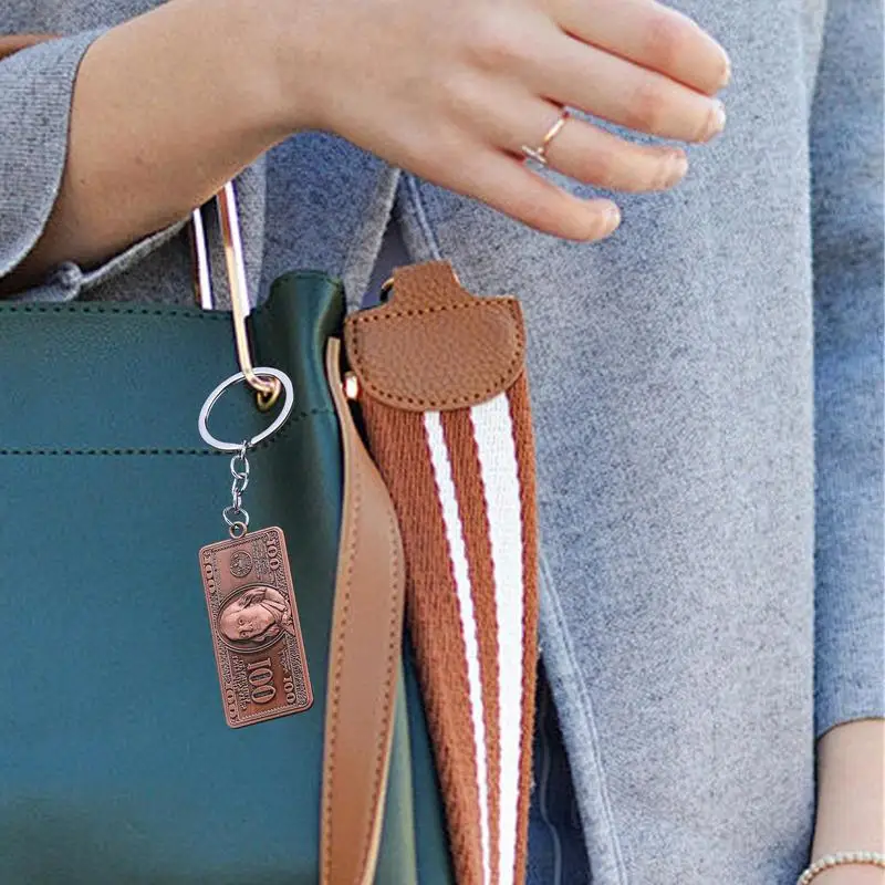 100 Dollar Bill Keychain Bag Key Chain Backpack Keychain Dollar Key Ring Key Holder Handbag Pendant Creative Key Charm For Women