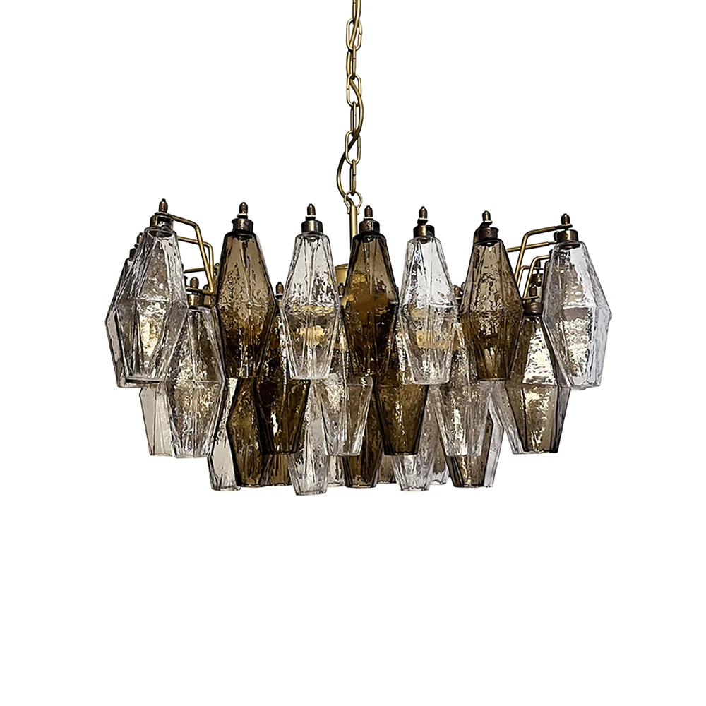 الأجهزة المنزلية الحديثة الفاخرة العنبر الزجاج الكبير مُثبتة في السقف أضواء رمادي كلاسيكي مصابيح معلقة على غرفة المعيشة لماعة