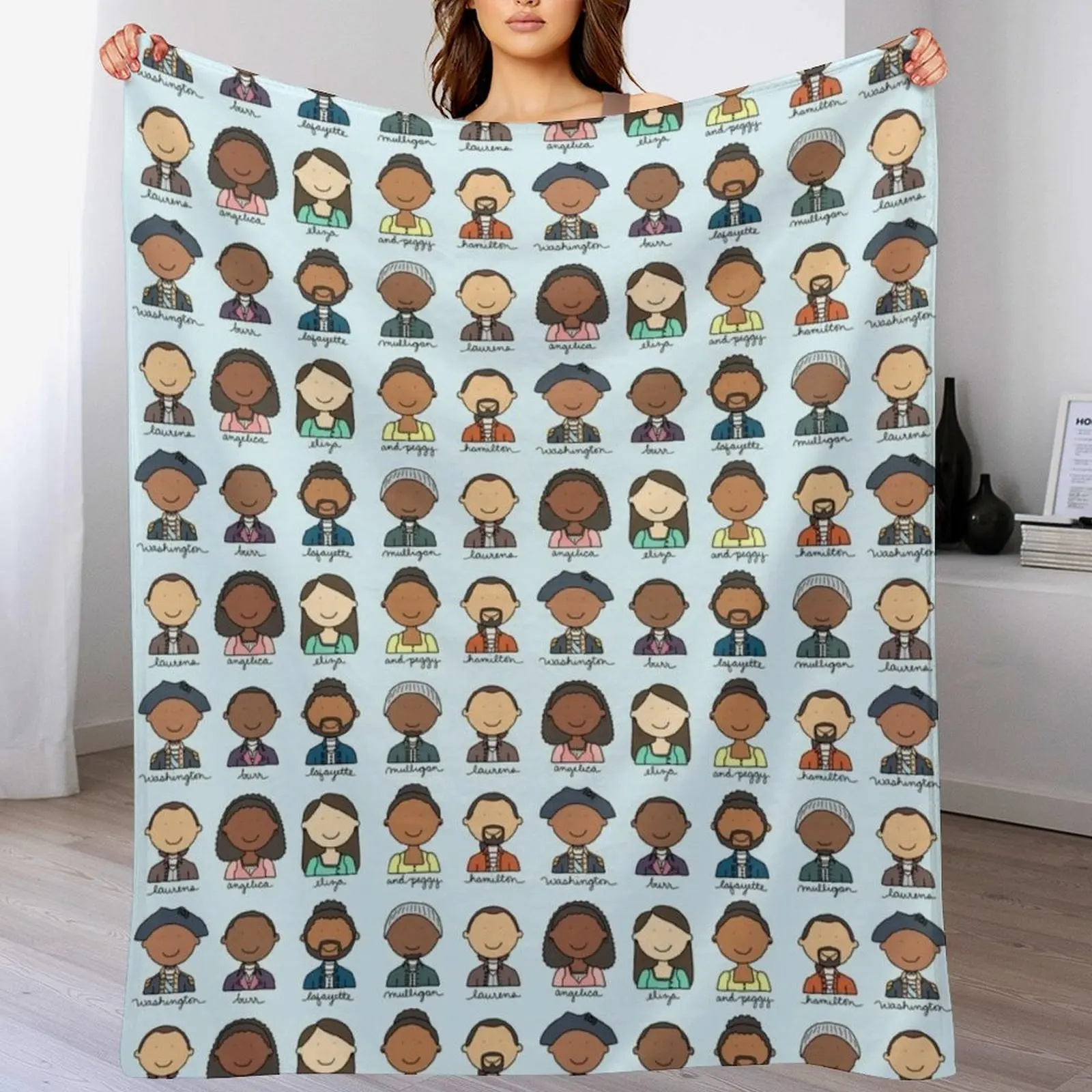 

Hamilton Characters Throw Blanket Plaid on the sofa Blankets For Baby Luxury Brand Personalized Gift Blankets